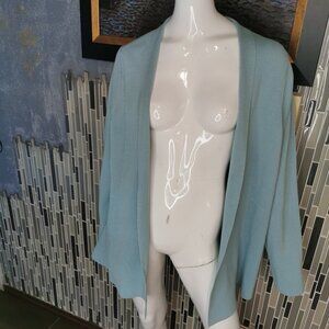 Eileen Fisher Open Front Cardigan Sweater Silk Blend Mint Green size 2X 0341
